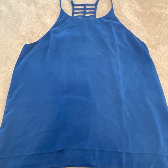 Elegantly cool sleeveless blouse, Blue, Large, $15 - Picture 1 of 5